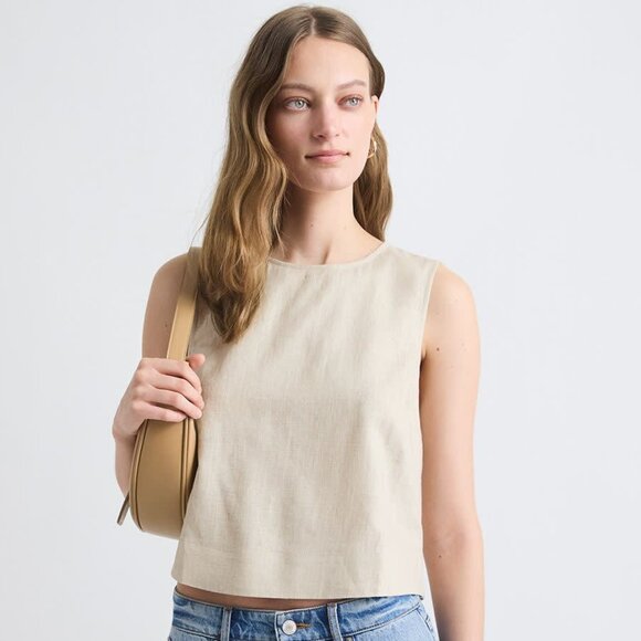 NWT Sleeveless Linen-Blend Blouse - Picture 1 of 3